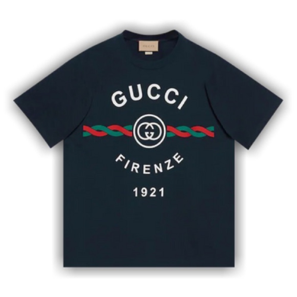 Gucci Firenze 1921 Dark Blue Tee with logo